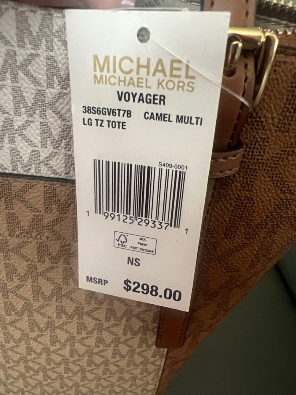 Michael Kors voyager Camel Brown Tote Bag with Gold Hardware - Picture 13 of 14